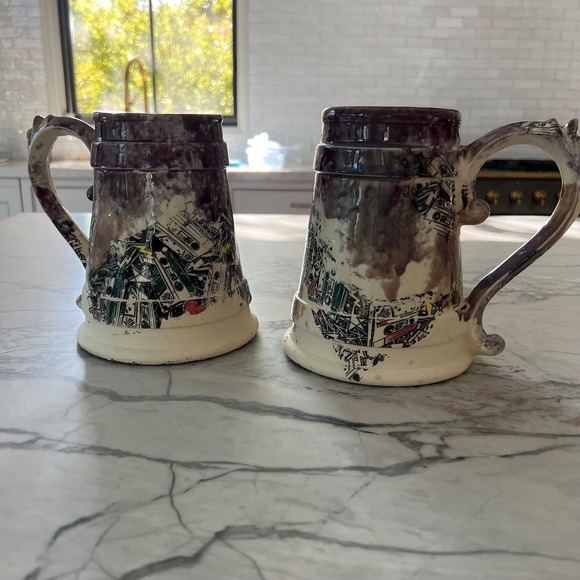 The Unbranded Brand Other - Pair Beer Steins Music Cassette‎